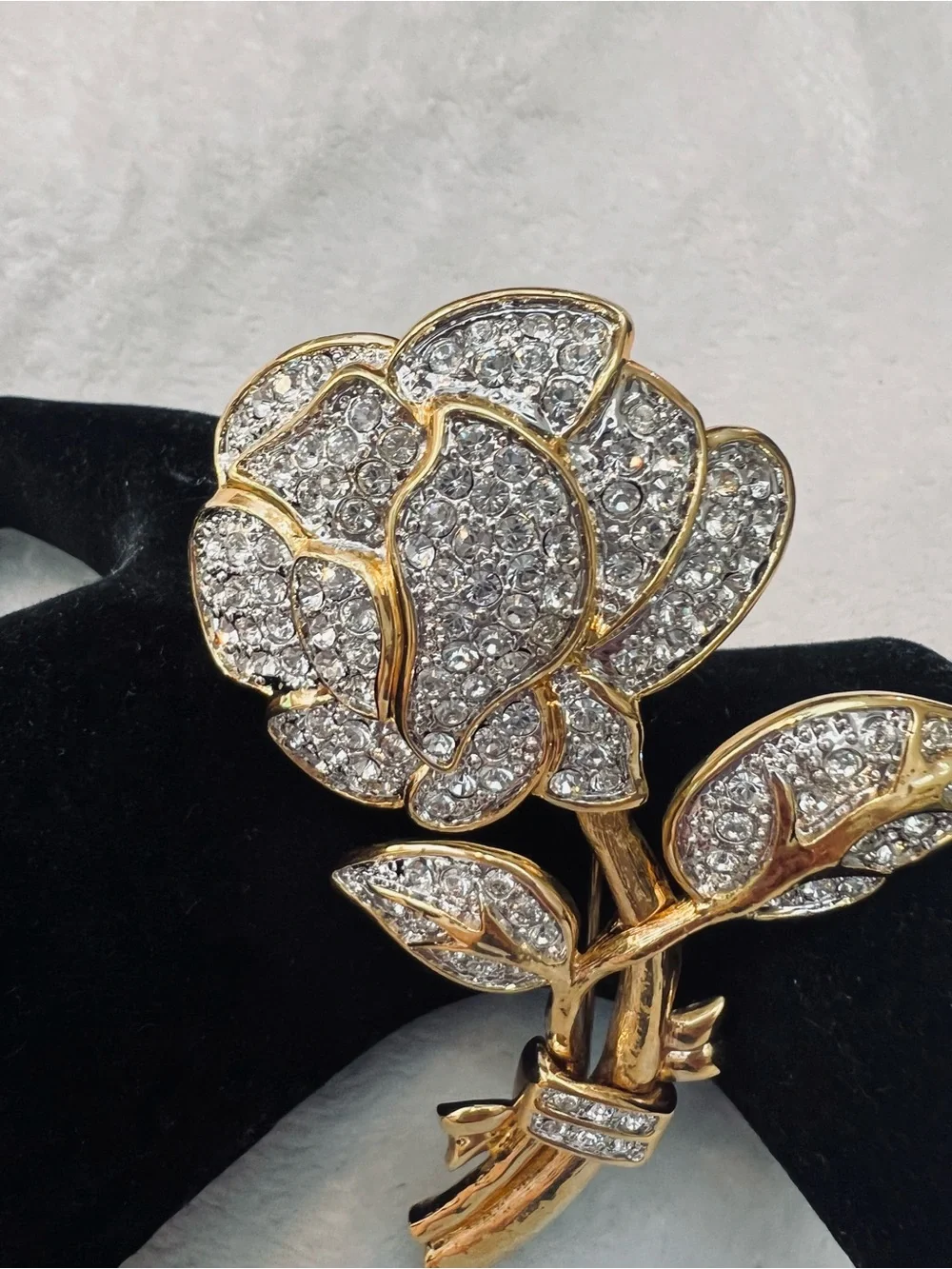 Nolan Miller Glamour Collection Gold Tone Rose Brooch VTG